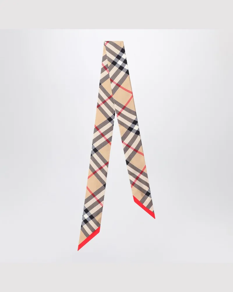 Burberry Dünner Seidenschal Überprüfung beige Beige