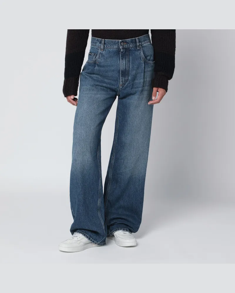 Dolce & Gabbana Blaue ausgewaschene Oversize-Jeans 