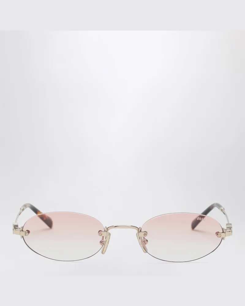 Miu Miu Logo Sonnenbrille in Gold/Rosa-Verlauf Metallisch