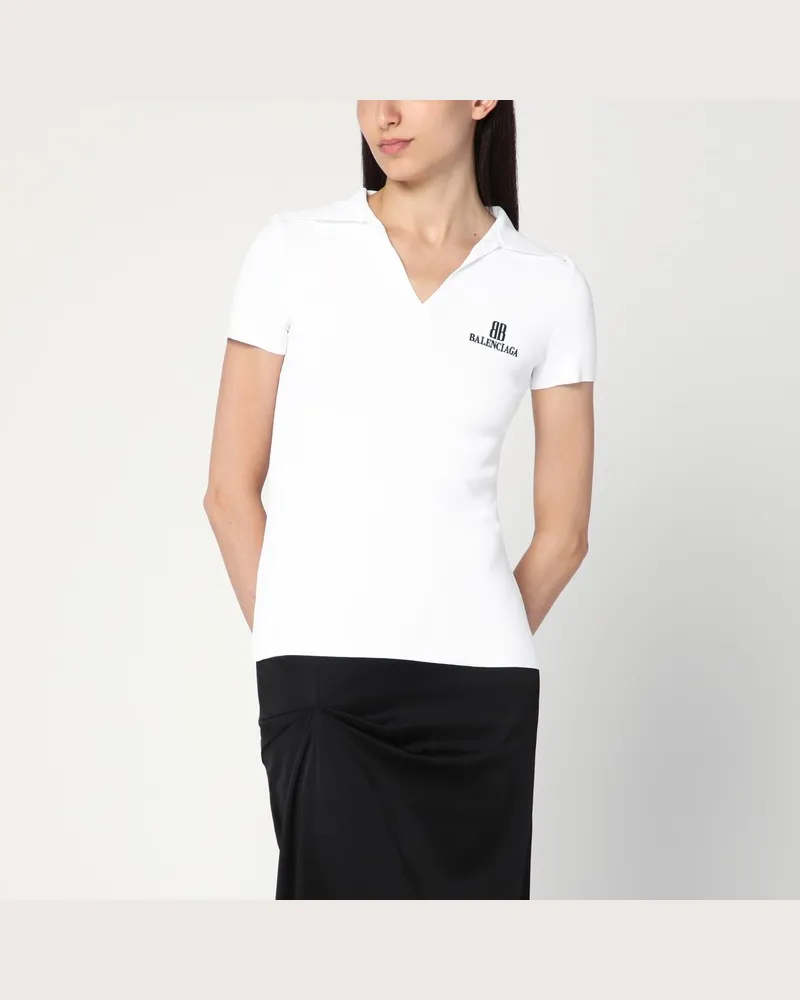 Balenciaga Weißes kurzärmeliges Nano BB Tanktop Weiß