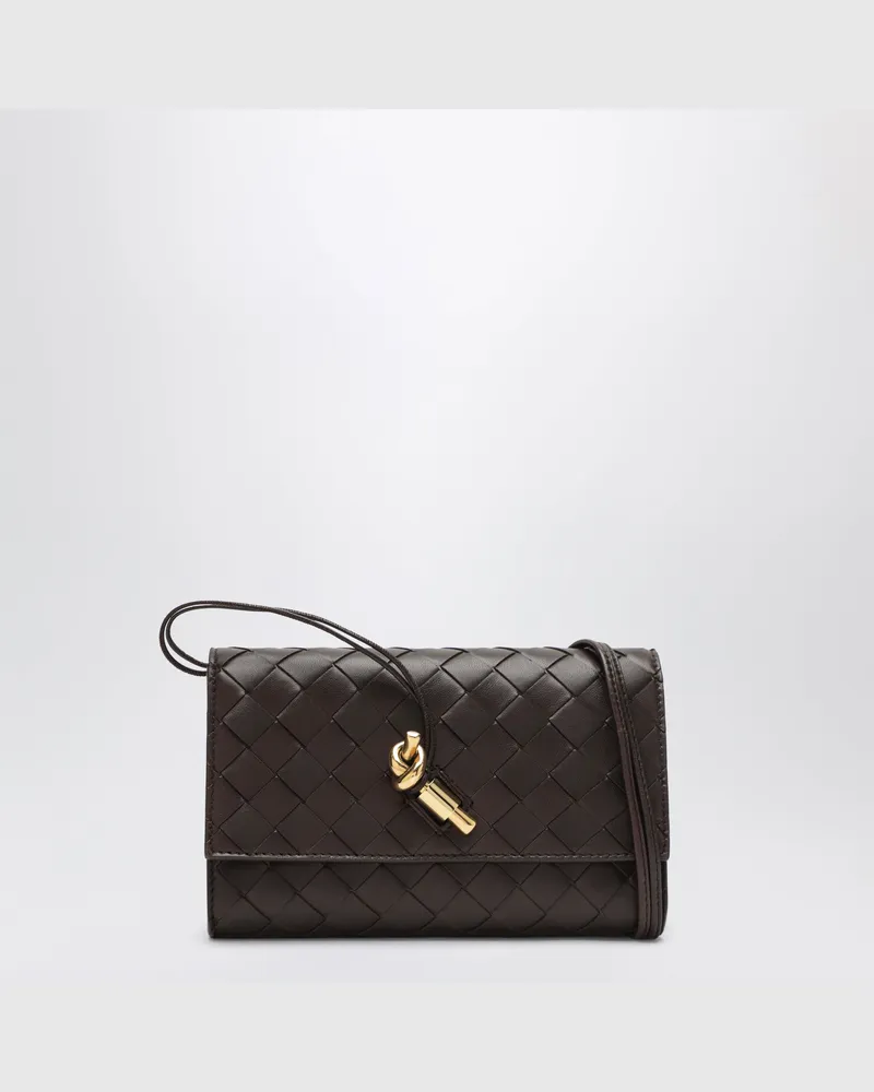 Bottega Veneta Andiamo-Clutch in der Farbe Fondant Brown