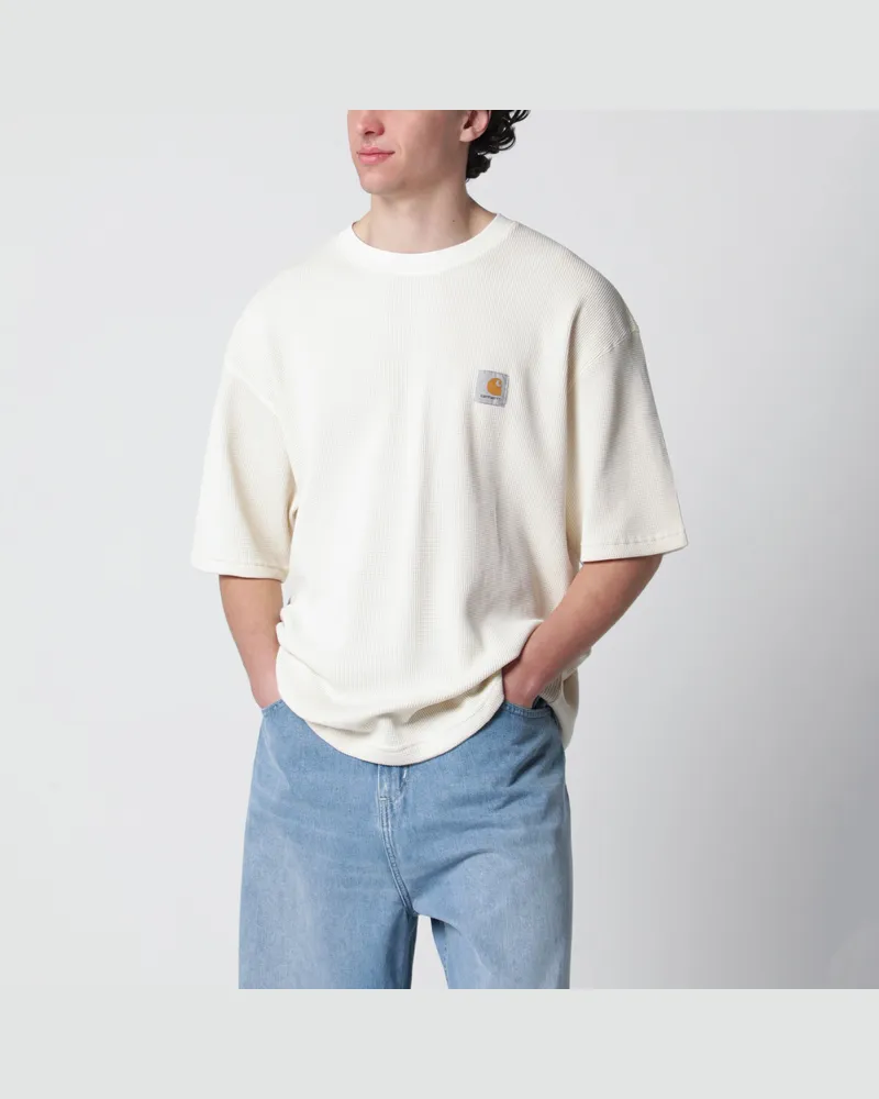 Carhartt WIP S Nelson Waffle T-Shirt Natural/Garment dyed Beige