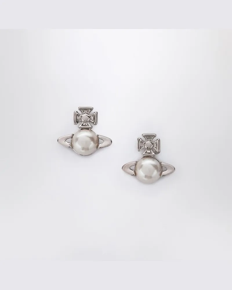 Vivienne Westwood Silberne Balbina-Ohrringe mit Perle Metallisch