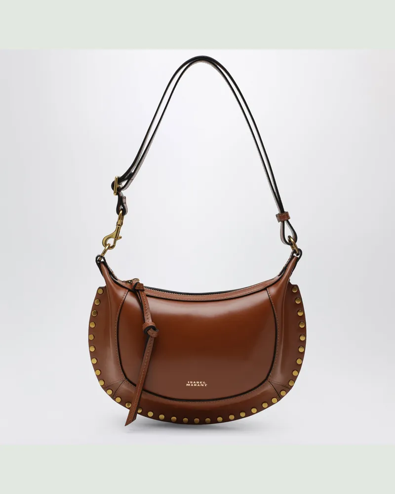 Isabel Marant Schultertasche Oskan Moon aus Kalbsleder in Cognac Brown