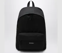 Schwarzer Explorer-Rucksack mit Logopatch