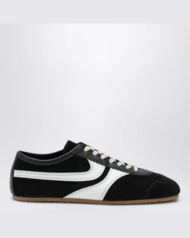 Dries van Noten Schwarz/weiße Sneaker aus Leder und Wildleder Schwarz