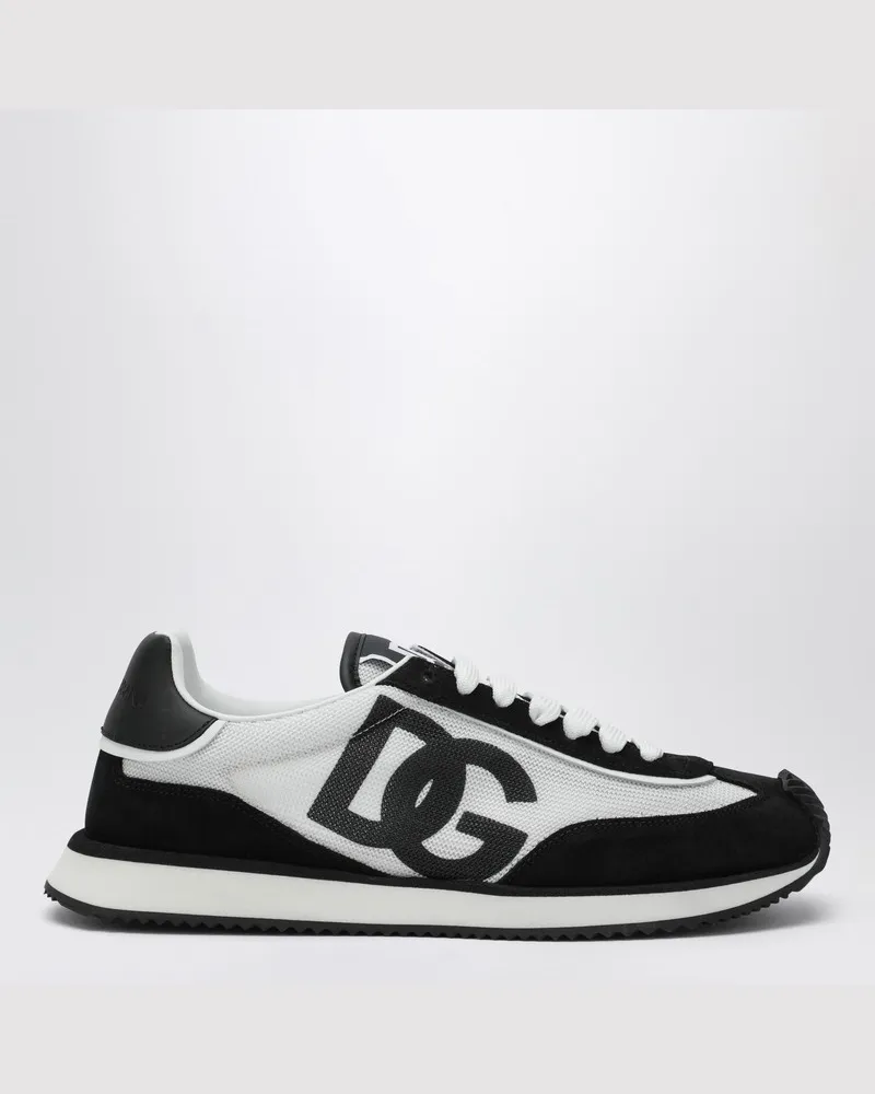 Dolce & Gabbana Weiße/schwarze DG Cushion Sneaker Weiß