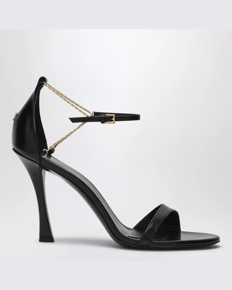 Givenchy Sandale 4G Liquid 95 aus schwarzem Leder Schwarz