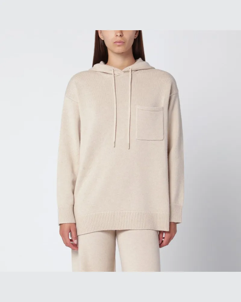 Max Mara Beiger Hoodie aus Woll-Kaschmir-Garn Beige