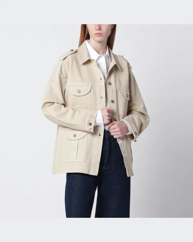 Blazé Milano Safari-Jacke aus beigem Denim Beige