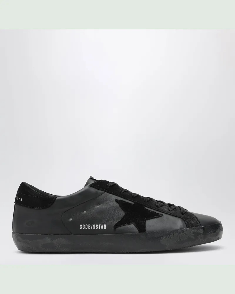 Golden Goose Schwarze Super-Star Sneaker aus Leder und Veloursleder Black