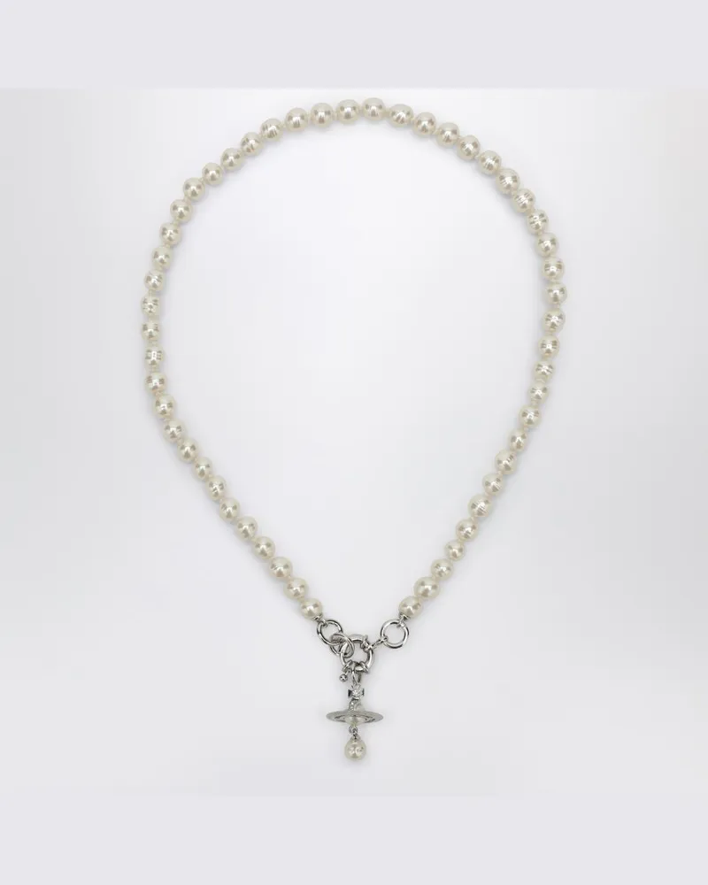 Vivienne Westwood Aleksa Pearl Halskette mit Platin-Finish Metallisch