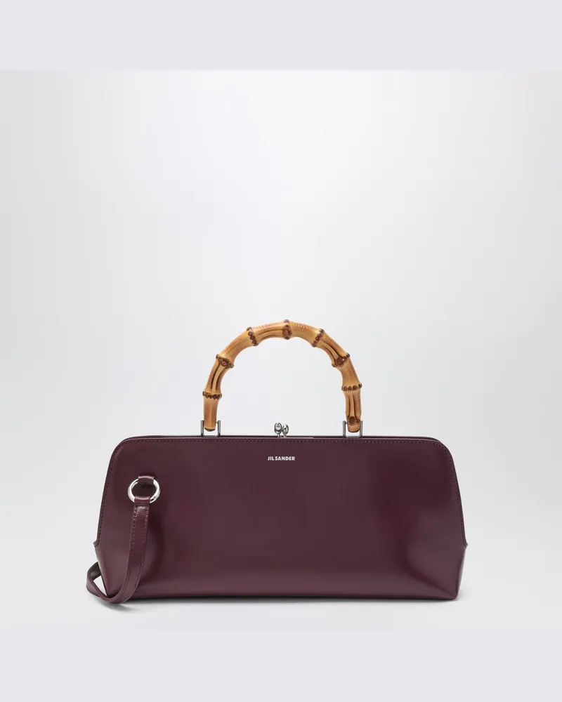 Jil Sander Kleine Goji Bamboo Tasche in Burgunderrot Burgunderrot
