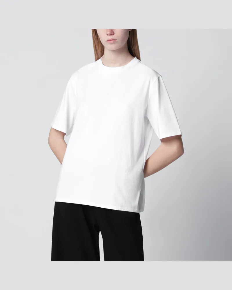 The Row Kurzarm-T-Shirt mit Rundhals aus Baumwolle in Weiß White