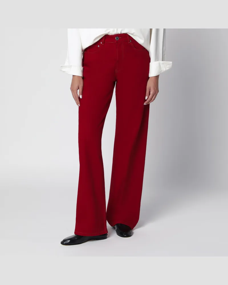 AMI Paris Rubinrote Jeans aus Baumwolltwill Red