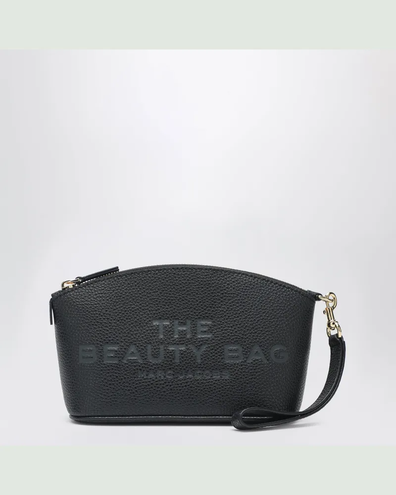 Marc Jacobs The Beauty Case Bag aus schwarzem genarbtem Leder Black