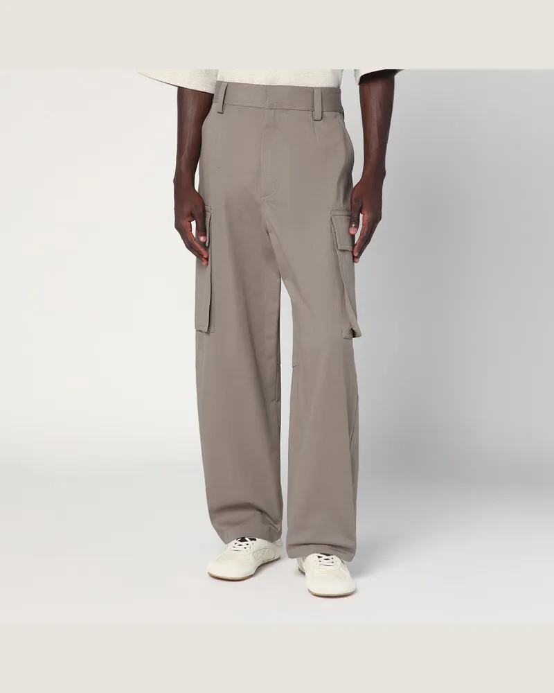 Bottega Veneta Grey Seal Cargohose aus Baumwolltwill 