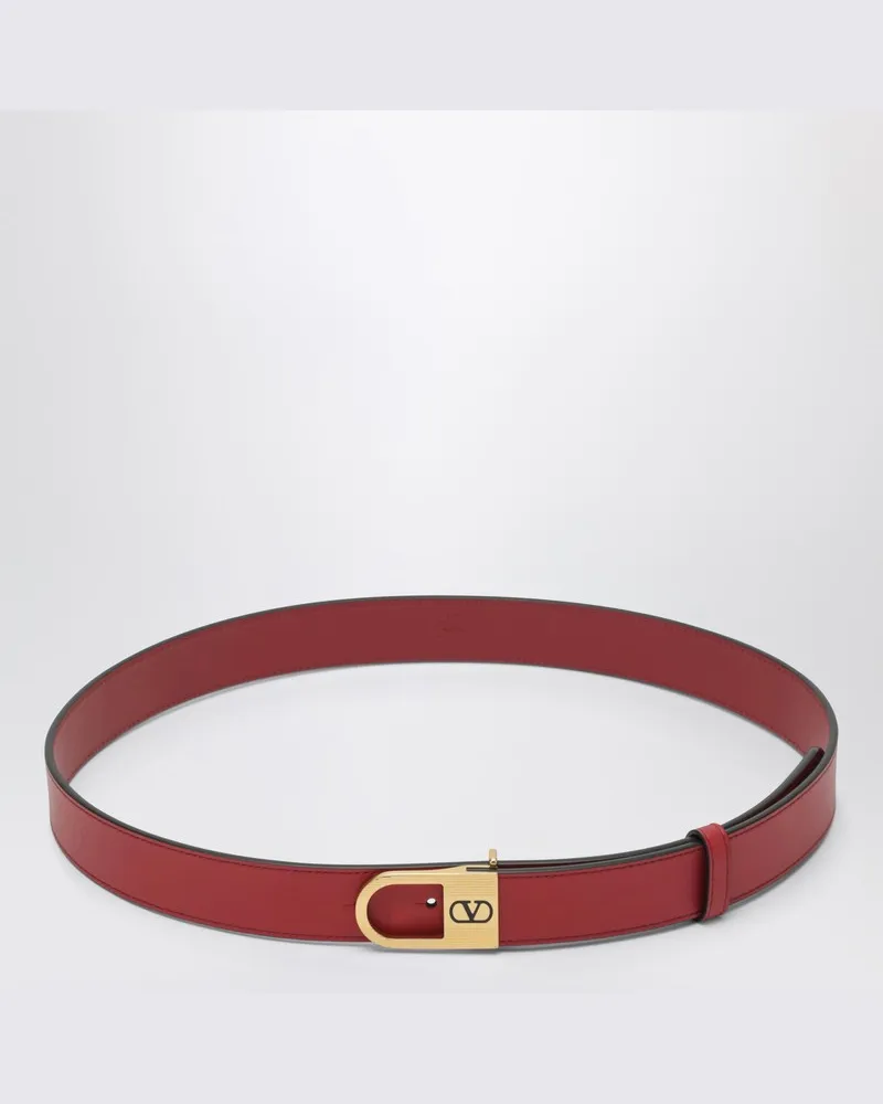 Valentino Garavani Volgo Signature roter Gürtel Braun
