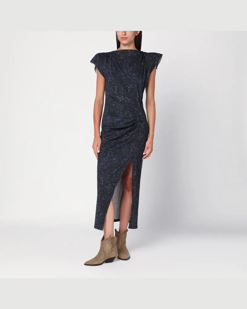Isabel Marant Midikleid mit mitternachtsblauem Muster Blau