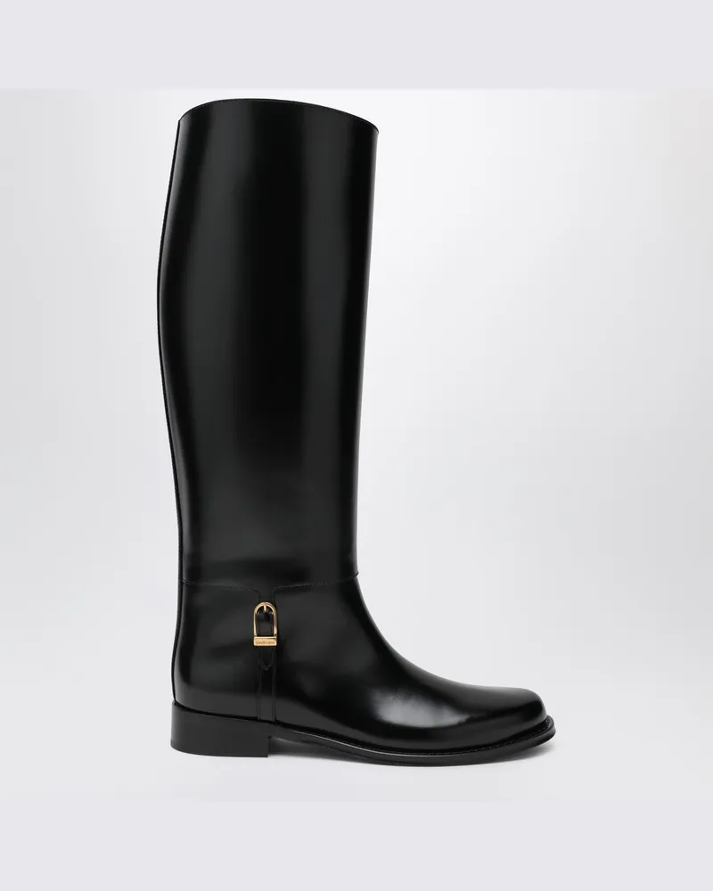 Saint Laurent Schwarze Julia-Stiefel Schwarz