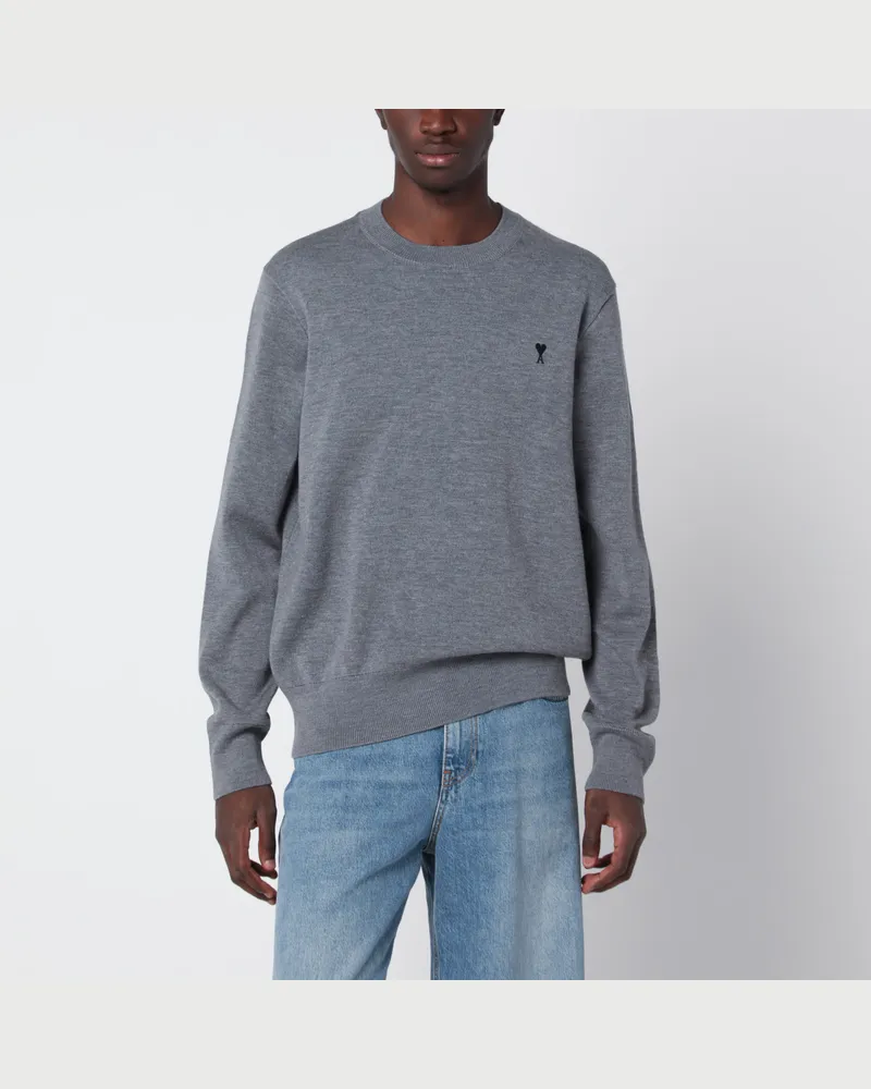 AMI Paris Grauer Ami de Coeur Pullover Grey