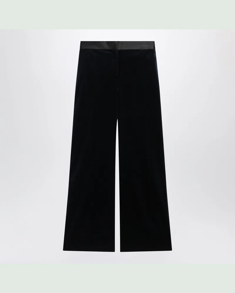 Victoria Beckham Hose Alina in Midnight aus Samt Blue