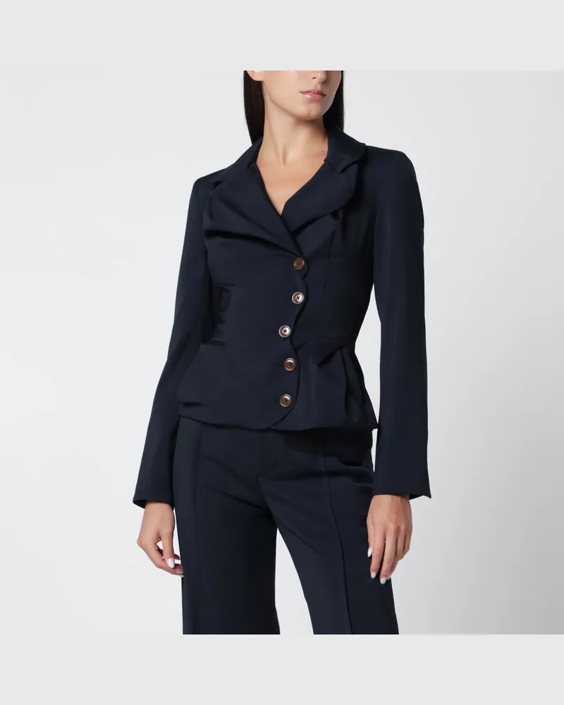 Vivienne Westwood Navyblaue Drunken Jacke aus Wolle Blue