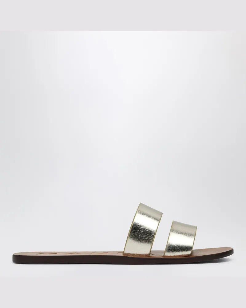 Manebí Sandale mit platinfarbenen Bändern aus Leder Metal