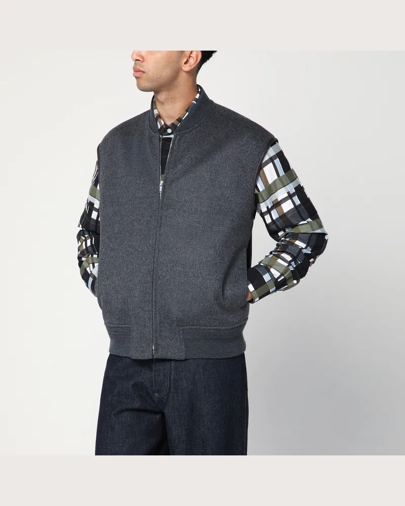 Bottega Veneta Graue Wollweste mit Reißverschluss Grey