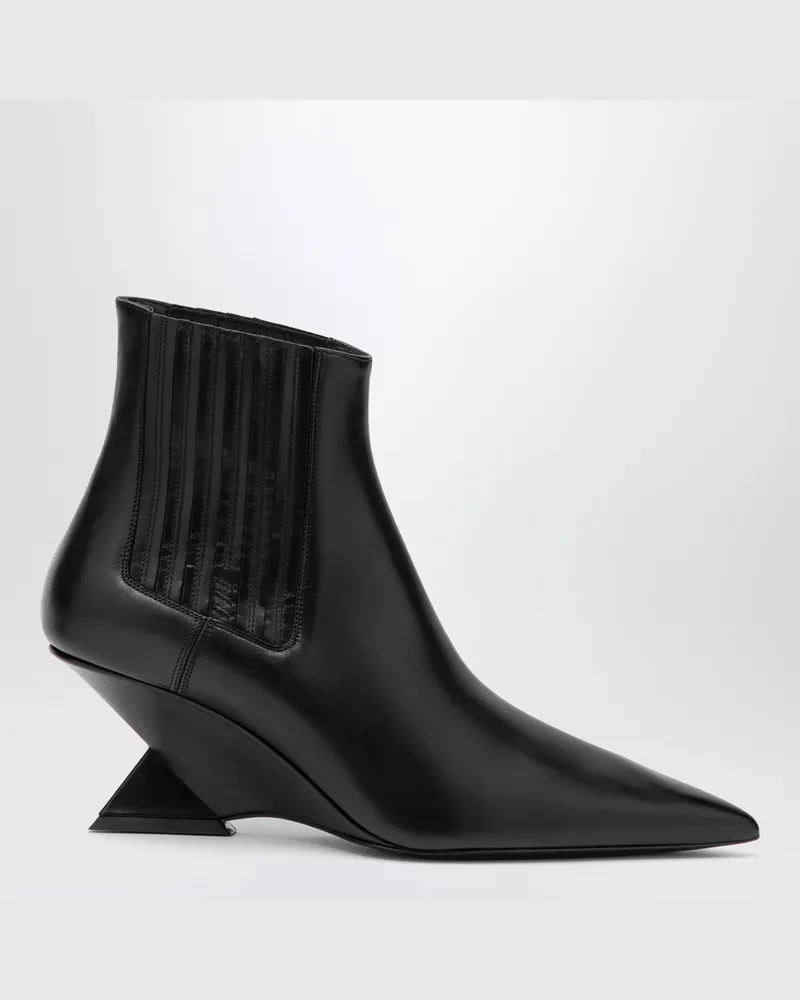 ATTICO Cheope wedge-heel ankle boots in black calfskin Black