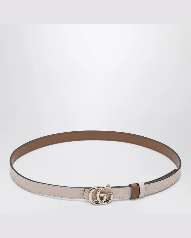 Gucci Schmaler reversibler GG-Marmont-Gürtel in Rosa/Sand Pink