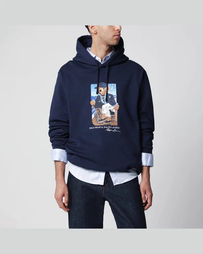 Ralph Lauren Marineblauer Polo Bear Hoodie Blue