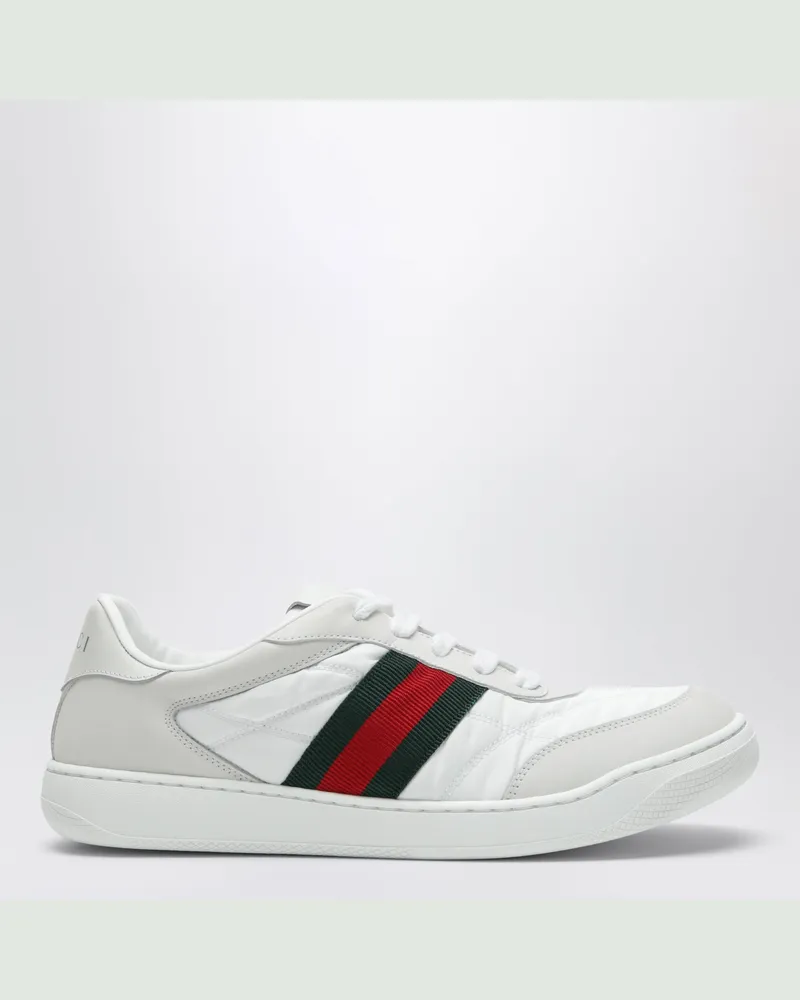 Gucci Screener Sneaker in Weiß aus Nylon und Leder White
