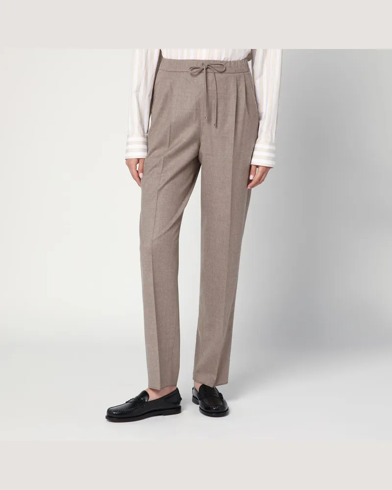 Max Mara Taubengraue Kaschmirdhosen Beige
