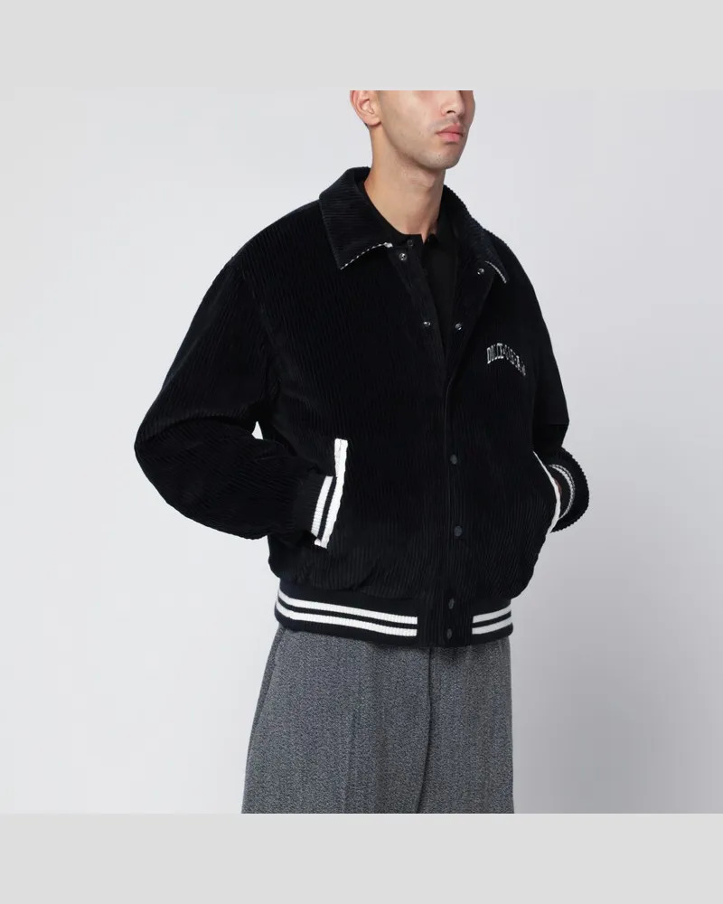 Dolce & Gabbana Marineblauer Varsity-Bomber aus Cord Blau