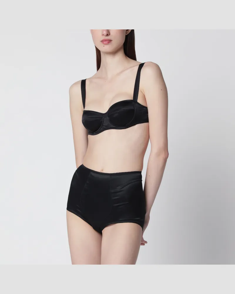 Dolce & Gabbana Schwarze Culotte aus Satin Black