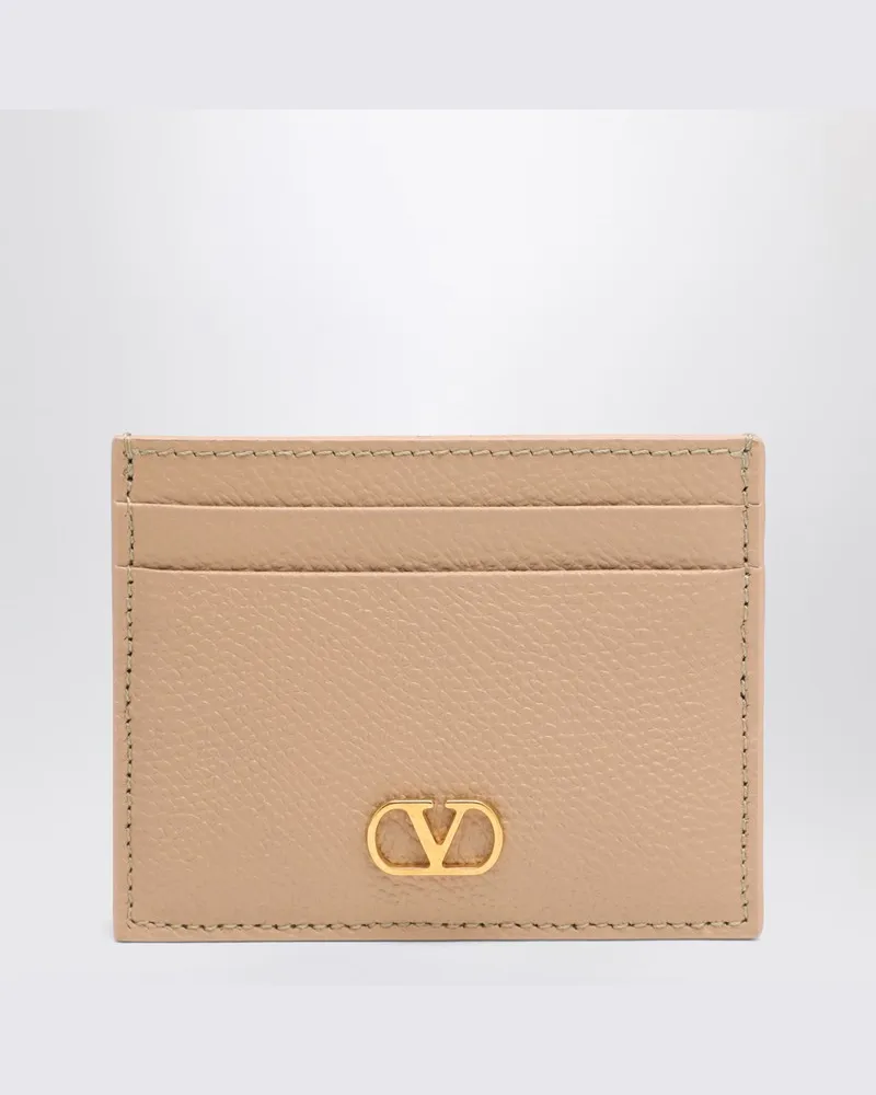 Valentino Garavani Vlogo Signature Kreditkartenetui Sand Pink Rosa