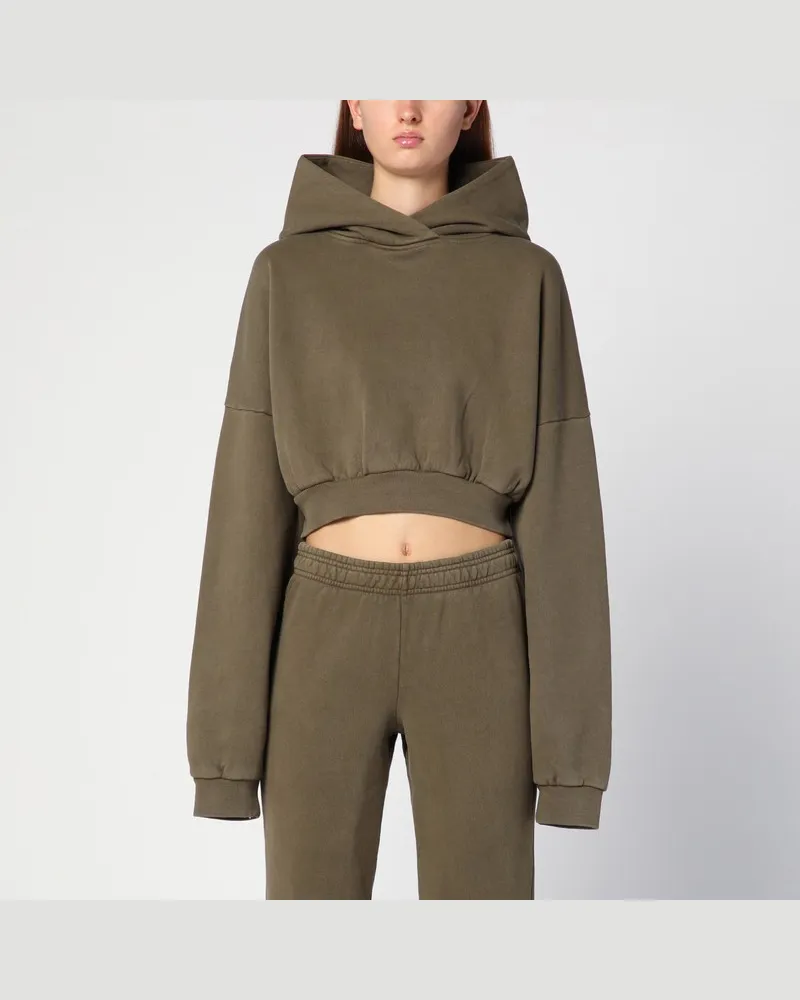 Entire Studios Militärgrünes cropped Sweatshirt aus Bio-Baumwolle Grün
