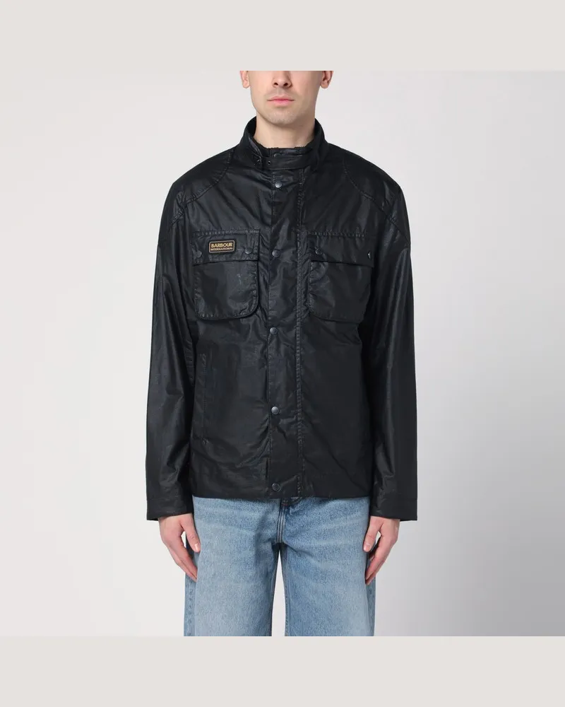 Barbour Schwarze gewachste Jacke International Schwarz