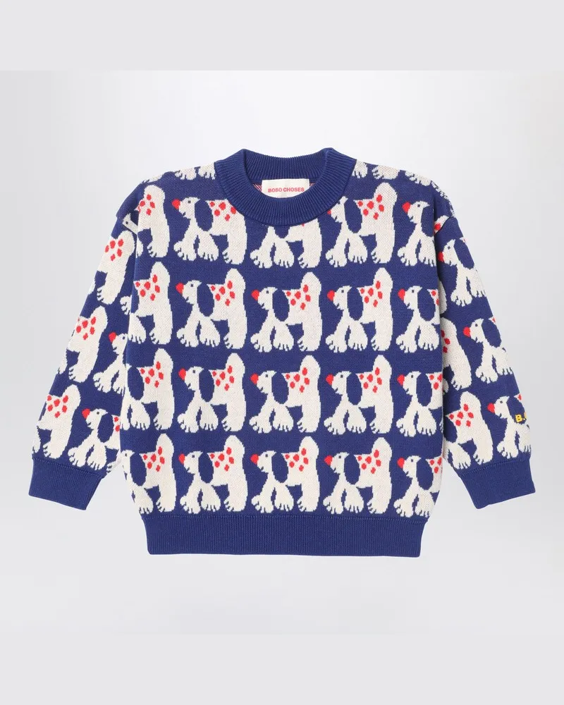 BOBO CHOSES Marineblauer Pullover Fairy Dog Weiß