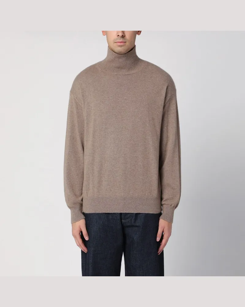 AURALEE Hellbrauner Rollkragenpullover aus Kaschmir Braun