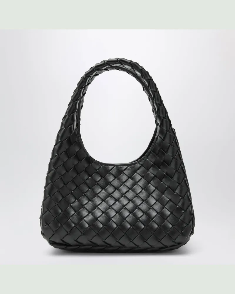 Bottega Veneta Schwarze Baby Bell Schultertasche aus Leder Black