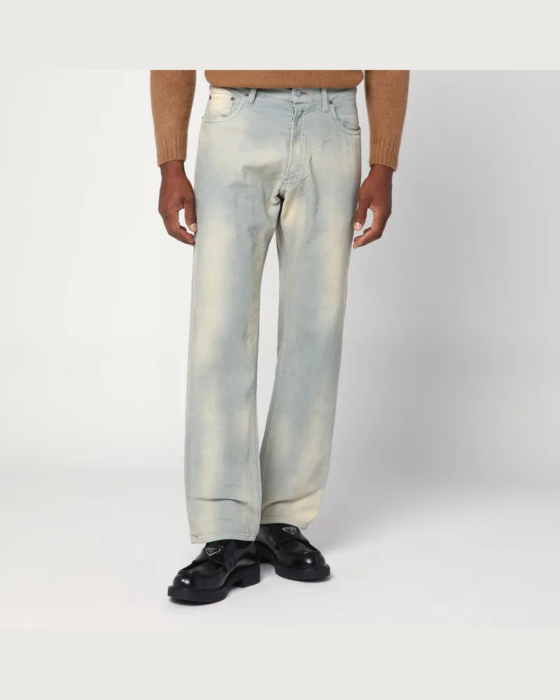 Prada Hellblaue Cordhose mit Washed-Effekt 