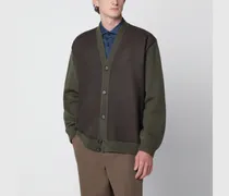Dunkelgrüner Breia Cardigan aus Wolle und Kaschmir
