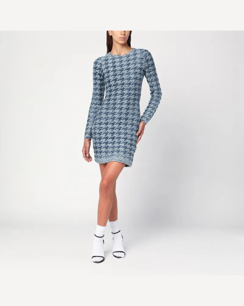 Diesel Blau/hellgraues gemustertes Kleid Blau