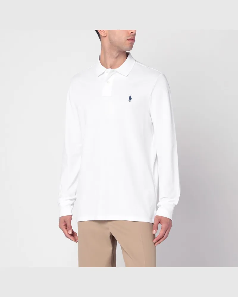 Ralph Lauren Weißes Baumwoll-Poloshirt Custom Slim-Fit Weiß