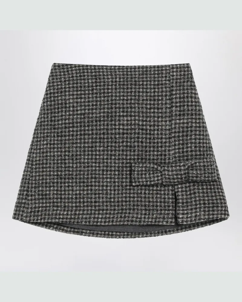 DOUUOD Kariertes Wollrock Nicaragua in Ebenholz/Beige Multicolor