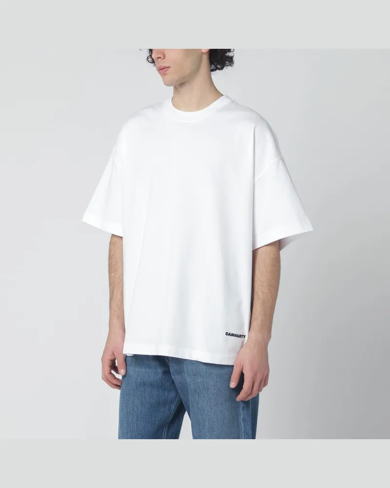 Carhartt WIP Weißes S/S Link Script T-Shirt Weiß