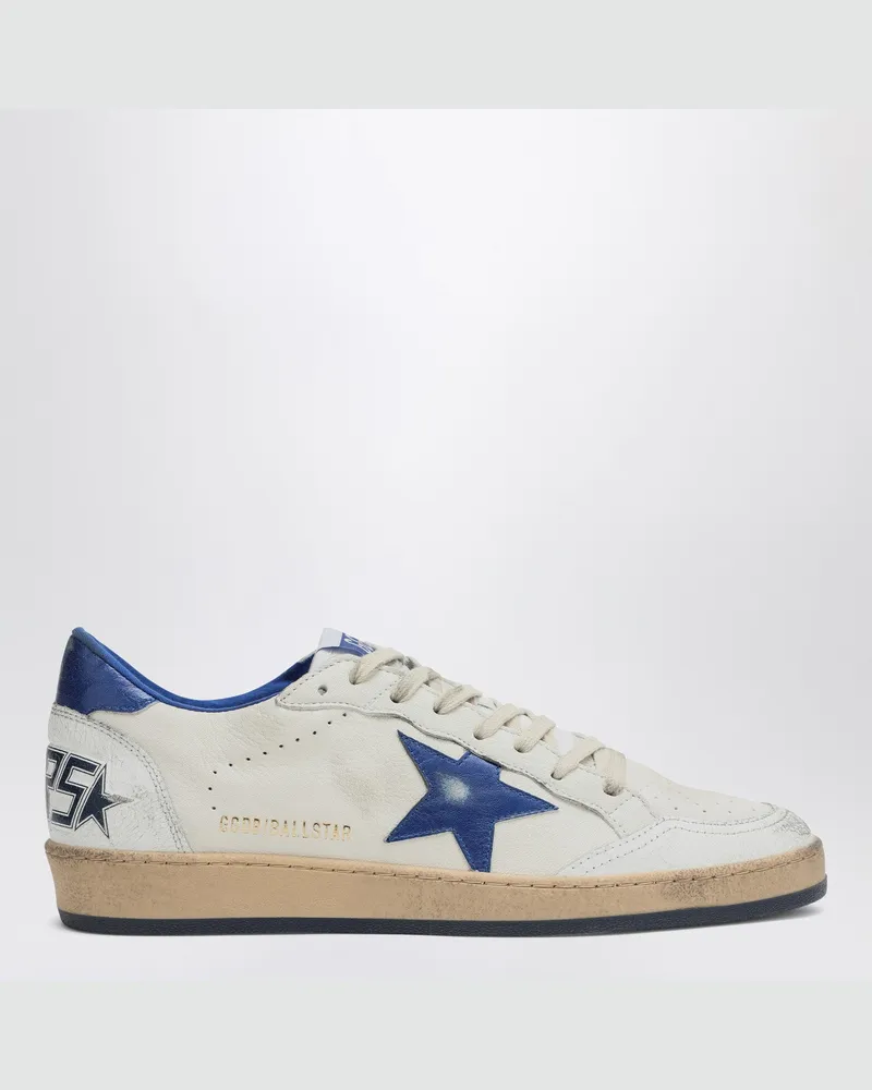 Golden Goose Ballstar Weiß/Metallic Blau Sneaker 
