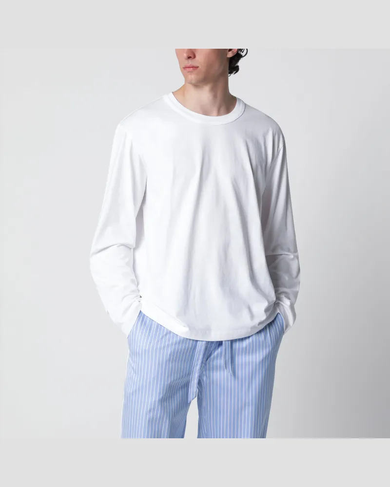 TEKLA Weißes Langarm-T-Shirt White